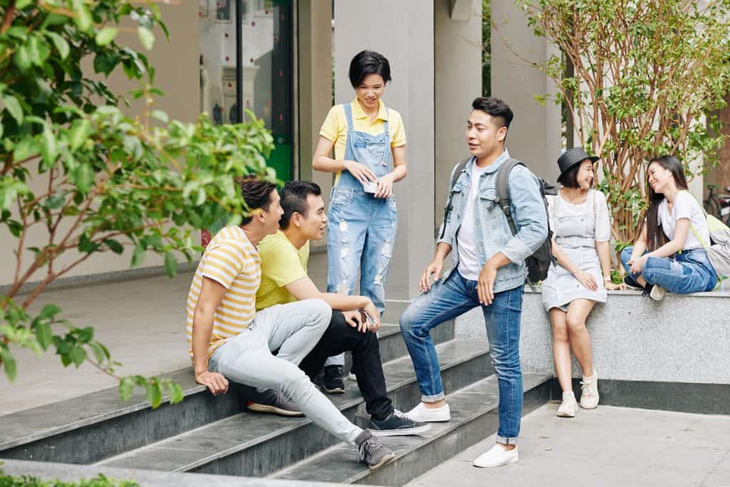 Community College vs. University Students friends gathering